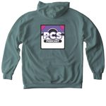 PCS Season 4, a Blue Spruce Comfort Colors Pullover Hoodie (back-view)