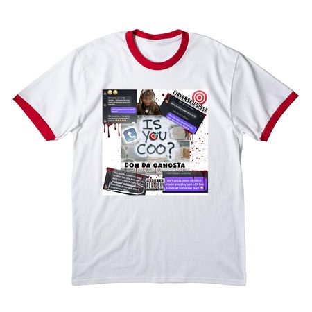 Is You Coo? Apparel&nbsp;, a White/ Red Cotton Ringer Tee