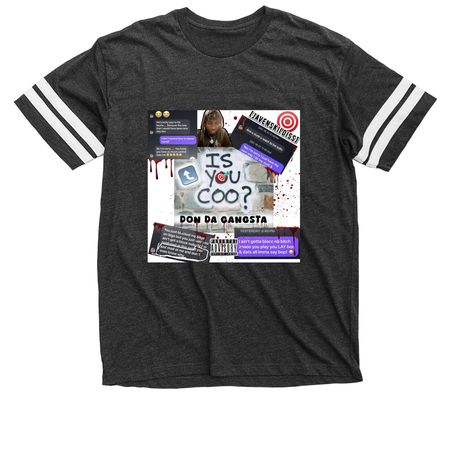 Is You Coo? Apparel&nbsp;, a Vintage Smoke / White Football Jersey Tee