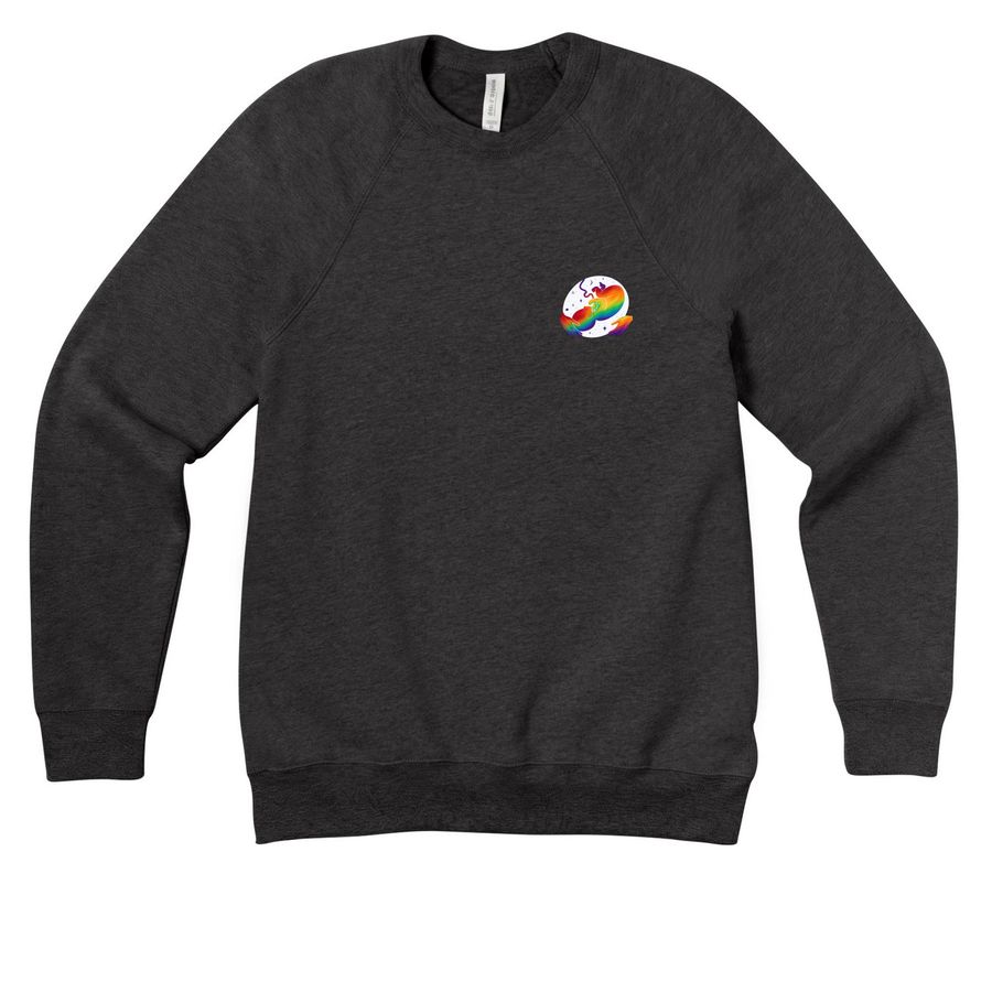 Proud to Support You, a Dark Grey Heather Premium Raglan Crewneck Sweatshirt
