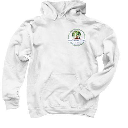 Tree Logo- Adult White with Color Print, a White Pullover Hoodie