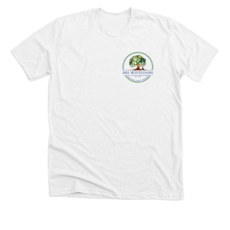 Tree Logo- Adult White with Color Print, a Solid White Blend Premium Unisex Tee