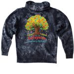 Colorful Design, a Black Youth Tie Dye Pullover Hoodie (back-view)