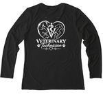 Veterinary Technician Fast Track Lab, a Space Black Allmade Eco Triblend Women?s Long Sleeve Tee (back-view)