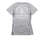 Veterinary Technician Fast Track Lab, a Dark Heather Grey Women's Slim Fit Tee (back-view)