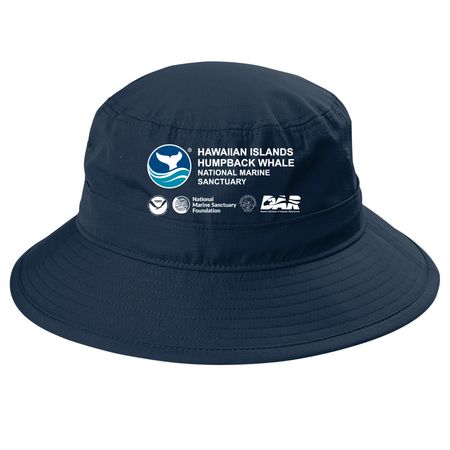 HIHWNMS Logo Hats, a Dress Blue Navy Printed UV Bucket Hat