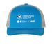 HIHWNMS Logo Hats, a Cobalt Blue/ Grey Printed Five-Panel Trucker Cap