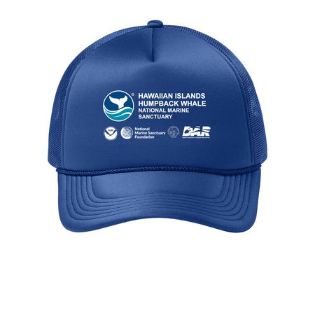 HIHWNMS Logo Hats, a True Royal Printed Foam Trucker Hat