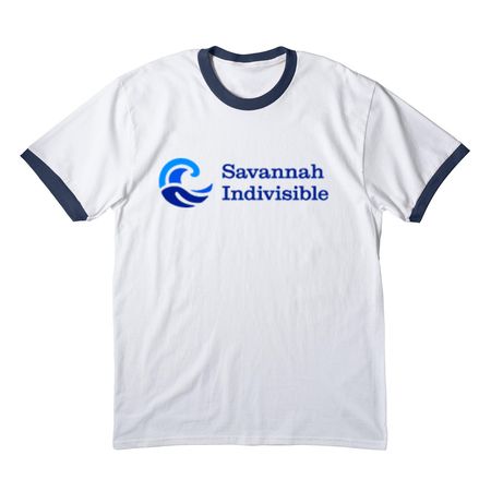 Savannah Indivisible (Color Logo), a White/ Navy Cotton Ringer Tee