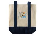OAMR Annual Conference '26 Merch, a Natural/Navy Two-Tone Grocery Tote Bag (back-view)