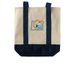OAMR Annual Conference '26 Merch, a Natural/Navy Two-Tone Grocery Tote Bag (back-view)