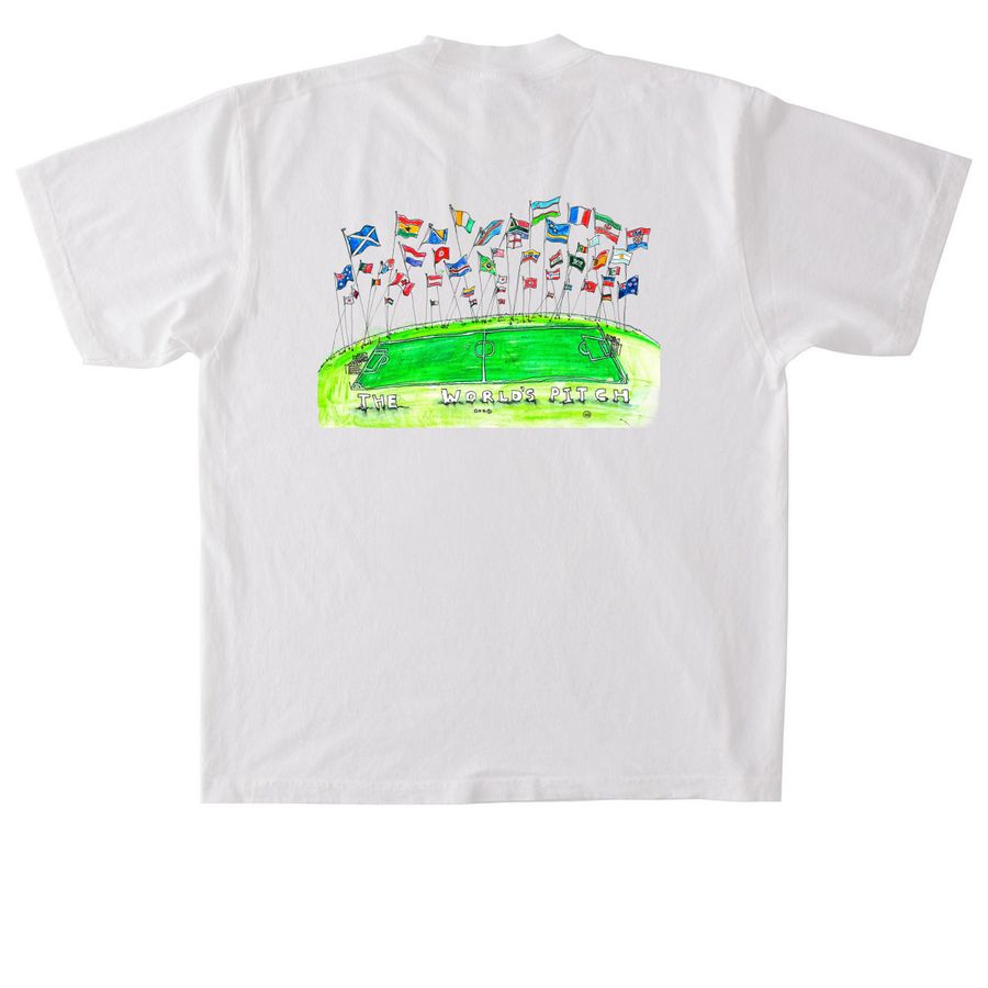 The World's Pitch, a White Heavyweight Garment Dye Tee