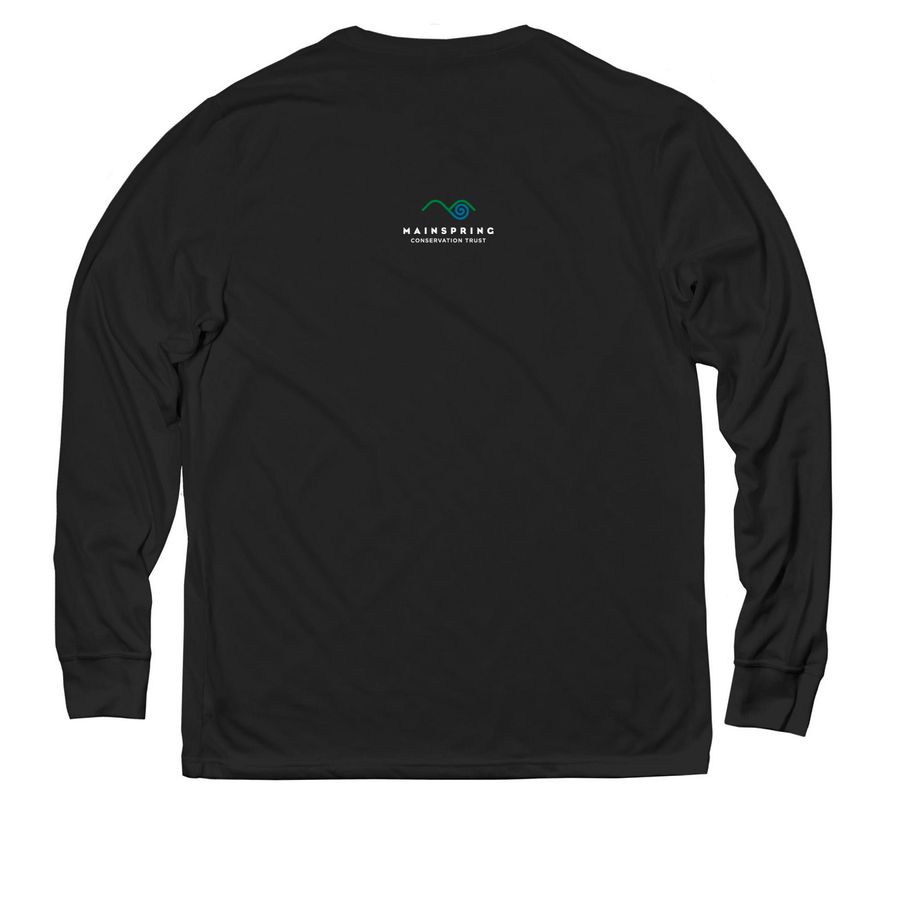 Northern Long Eared Bat- Dark Shirts, a Deep Black Allmade Eco Triblend Long Sleeve Tee (back-view)