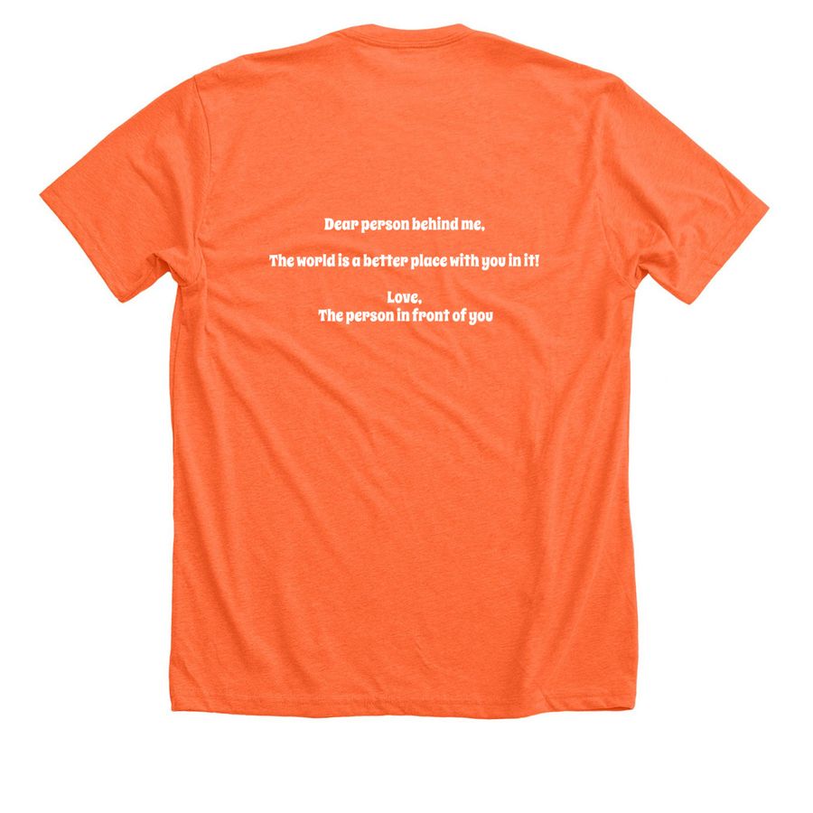 Team Wuddles - Honoring Aidan Michaud, a Heather Orange Premium Unisex Tee (back-view)