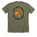 care work makes the world work, a Heather Olive Premium Unisex Tee (back-view)