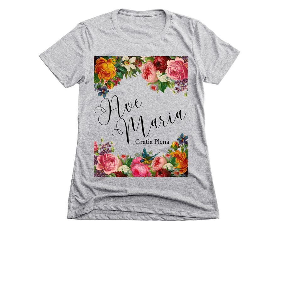Ave Maria Shirt, a Dark Heather Grey Women's Slim Fit Tee