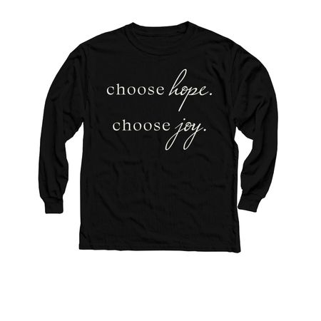Choose Hope/Joy, a Black Youth Long Sleeve Tee