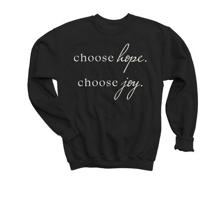 Choose Hope/Joy, a Black Youth Crewneck Sweatshirt