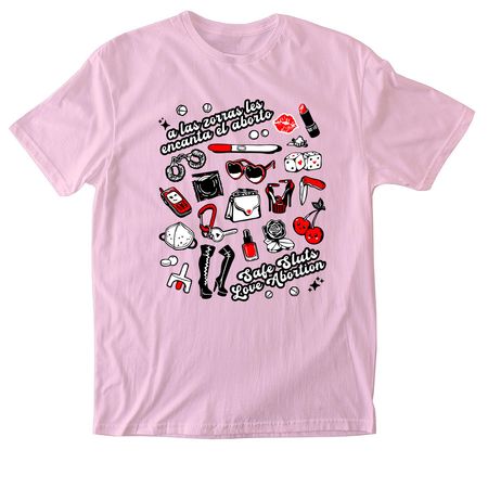 Safe Sluts <3 Abortion, a Light Pink Softstyle Cotton Tee