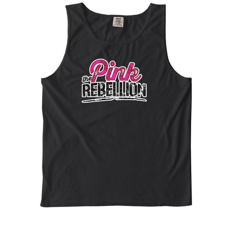 Pink Rebellion Tee, a Black Comfort Colors Tank Top