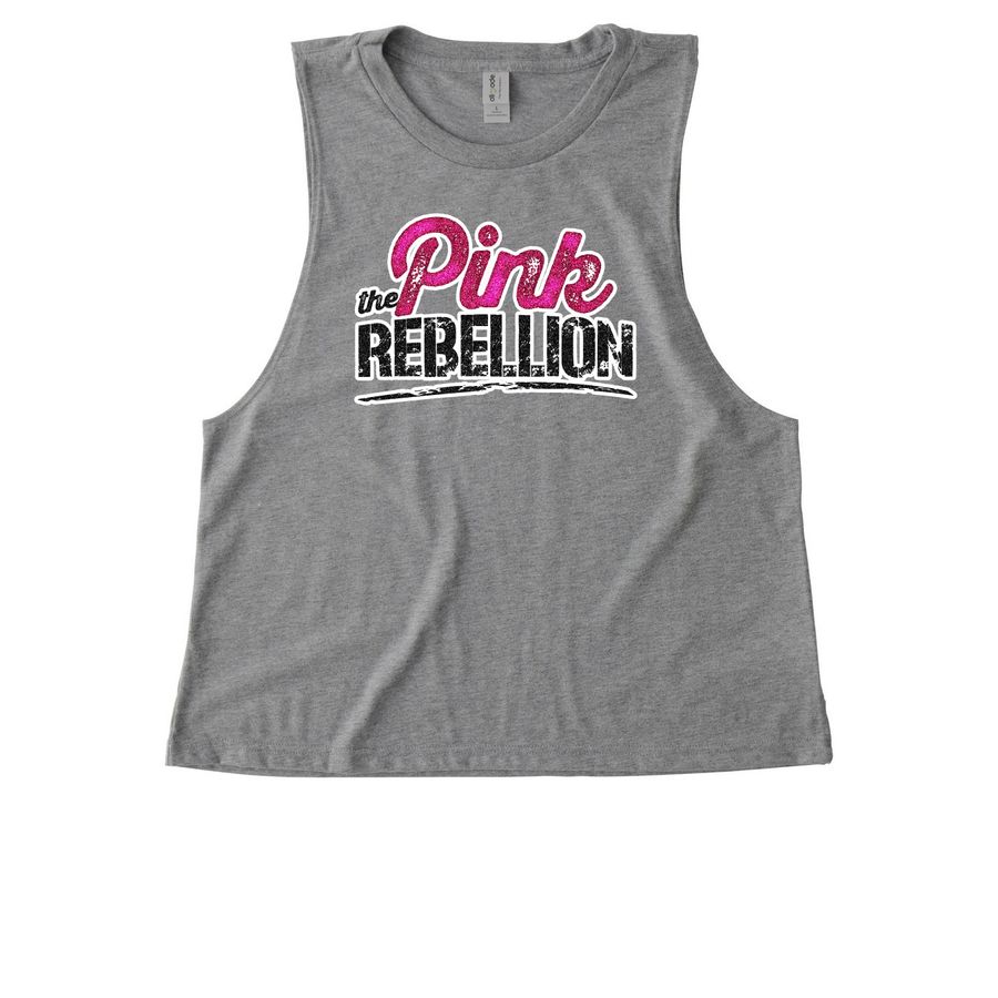 Pink Rebellion Tee, a Aluminum Grey Allmade Eco Triblend Women?s Muscle Tank