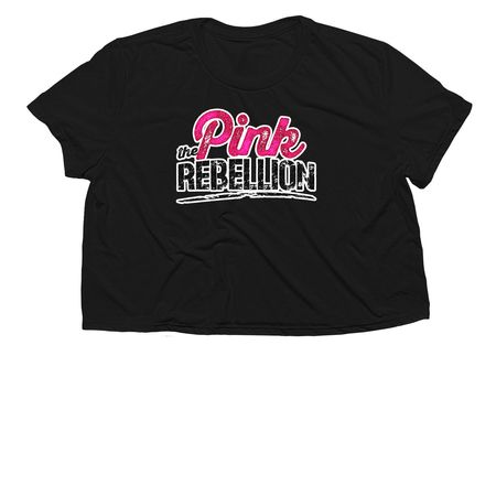 Pink Rebellion Tee, a Black Women?s Flowy Cropped Tee