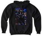 Momma raptor collection&nbsp;, a Black Softstyle Youth Pullover Hoodie (back-view)