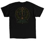 Upstate and Merry&nbsp;, a Black Classic Unisex Tee (back-view)