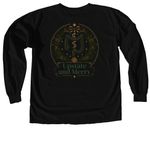 Upstate and Merry&nbsp;, a Black Comfort Colors Long Sleeve Tee (back-view)