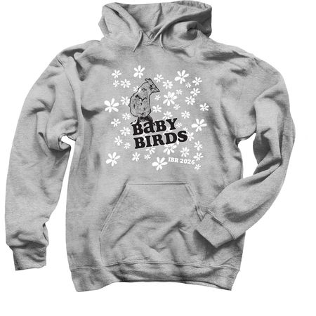 Baby Birds 2026, Flowers, a Sport Grey Pullover Hoodie