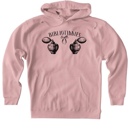 BiblioTiddies Bottle Apparel (light), a Dusty Pink Heavyweight Pullover Hoodie