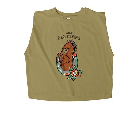 Crop Tops - Besterns 2026, a Faded Army Women's Heavyweight Garment Dye Muscle Tee