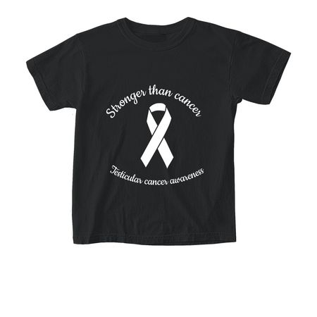 Strong than cancer, a Black Comfort Colors Youth Tee
