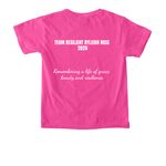 Team Resilient Ryleigh Rose - 2026, a Neon Pink Comfort Colors Youth Tee (back-view)