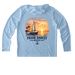 Beach Country ?Sunset? SPF, a Light Blue UV Performance Long Sleeve Hoodie (back-view)