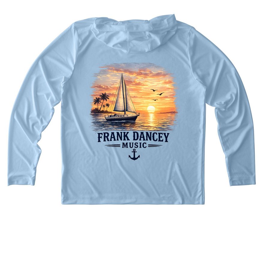 Beach Country ?Sunset? SPF, a Light Blue UV Performance Long Sleeve Hoodie