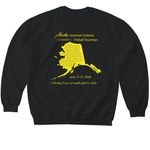 20th Alaska Summer Solstice Tourneys, a Black Softstyle Crewneck Sweatshirt (back-view)