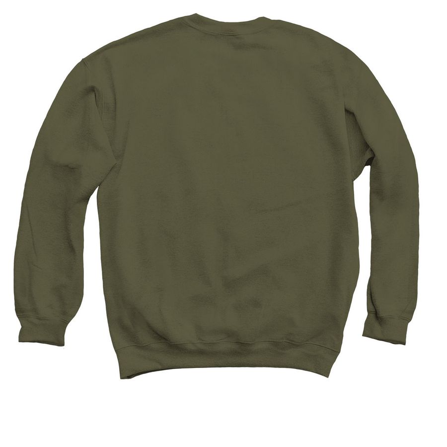Just One More Chapter, a Military Green Crewneck Sweatshirt (back-view)