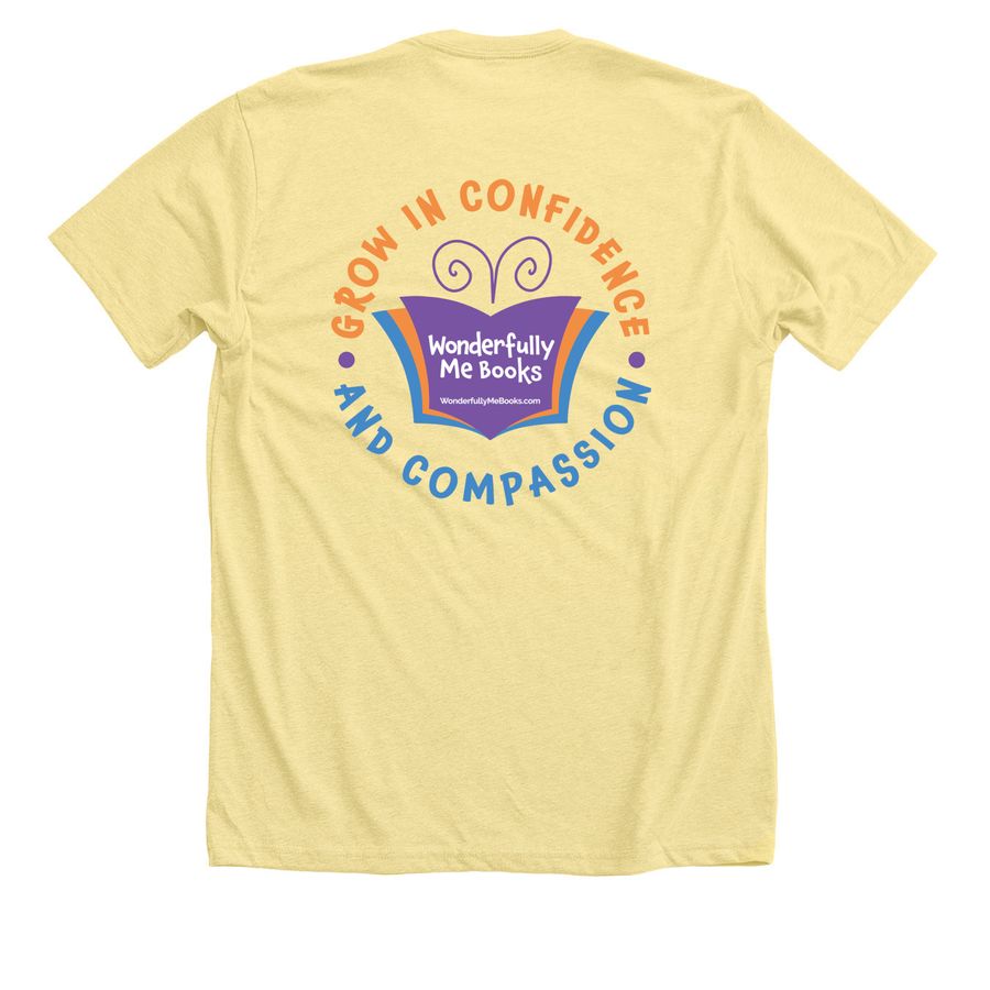 I am Wonderfully Me, a Heather Yellow Gold Premium Unisex Tee (back-view)