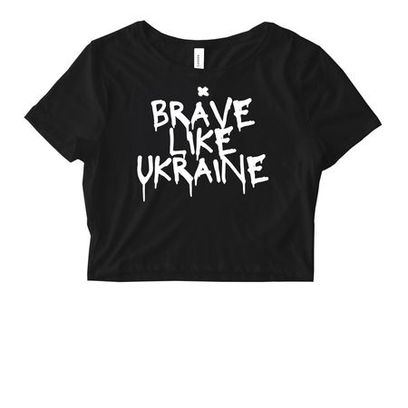 Brave Like Ukraine, a Black Women's Fitted Cropped Tee