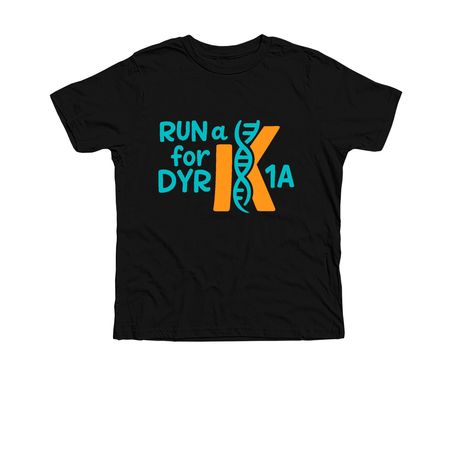 Run a K for DYRK1A 2025, a Solid Black Blend Premium Youth Tee