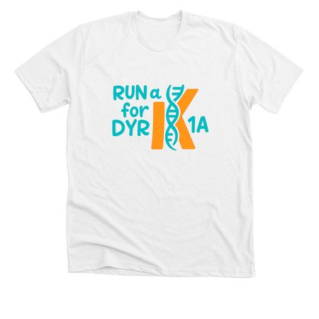 Run a K for DYRK1A 2025, a Solid White Blend Premium Unisex Tee