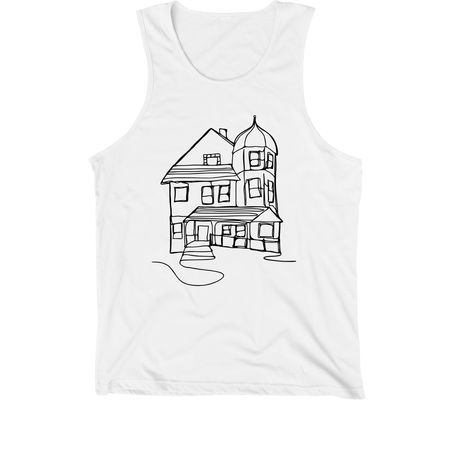 FYACS Tanks: Line House - Black, a White Premium Cotton Tank