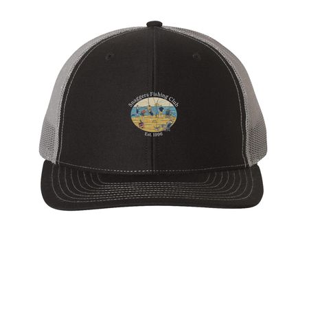Hats.&nbsp;, a Black/ Charcoal Printed Snapback Trucker Cap