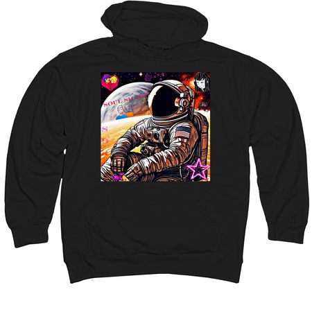 Soul Sharp, a Black Midweight Pullover Hoodie