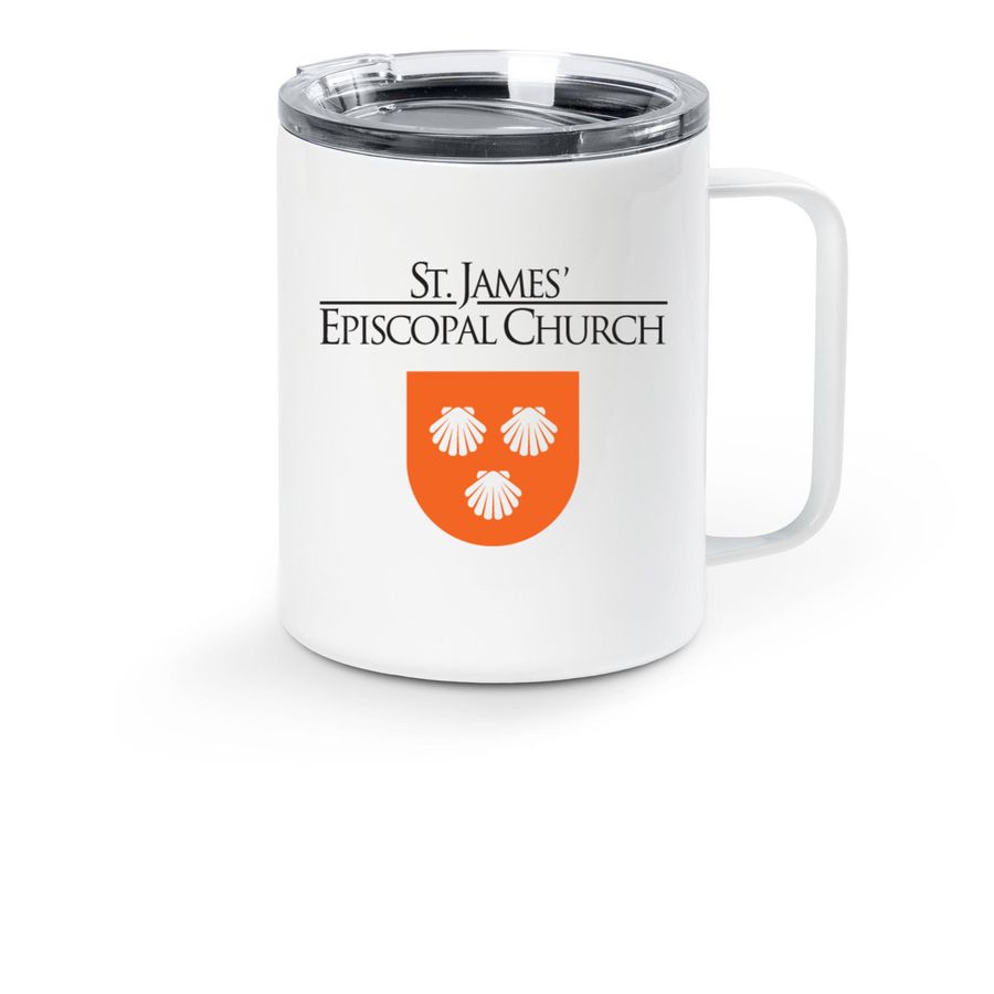 St. James' Thermal Mug, a White Stainless Steel Travel Mug