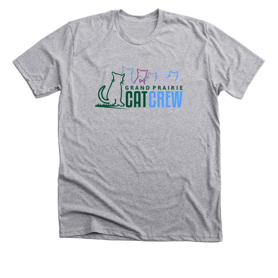 Cat Crew Blue Logo, a Athletic Heather Premium Unisex Tee