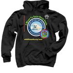 Purrfectly Wild Hoodies: "Seal The Future", a Black Pullover Hoodie (back-view)