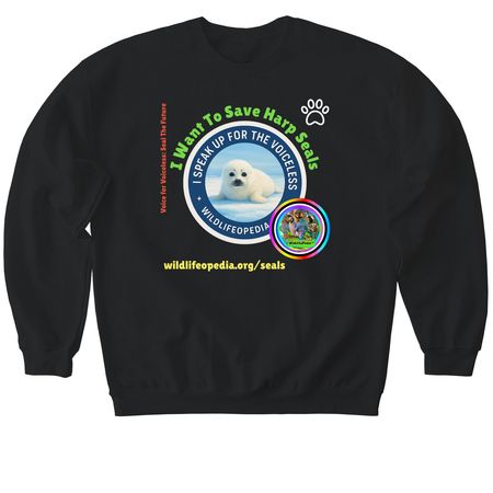 Purrfectly Wild Hoodies: "Seal The Future", a Black Softstyle Crewneck Sweatshirt