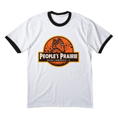 Welcome, to the People's Prairie, a White/ Jet Black Cotton Ringer Tee